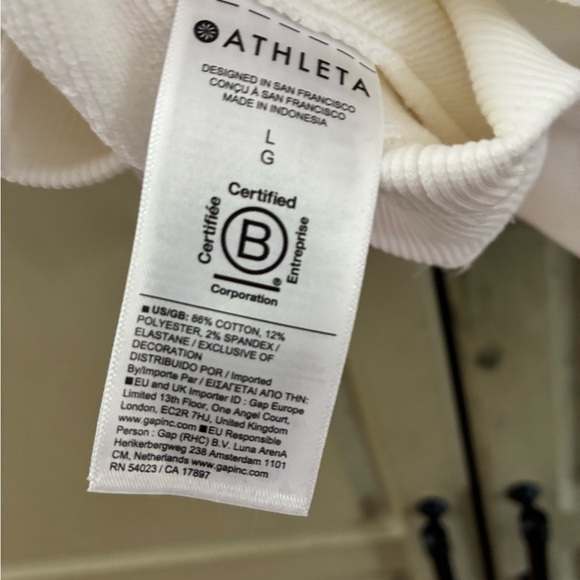 NWT ATHLETA HEAVYWEIGHT TERRY WHITE DOLMAN TOP SZ L - Picture 7 of 7